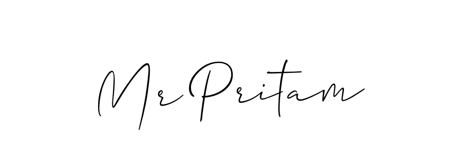 Make a beautiful signature design for name Mr Pritam. With this signature (Allison_Script) style, you can create a handwritten signature for free. Mr Pritam signature style 2 images and pictures png