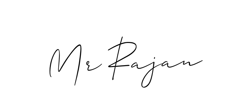 Design your own signature with our free online signature maker. With this signature software, you can create a handwritten (Allison_Script) signature for name Mr Rajan. Mr Rajan signature style 2 images and pictures png
