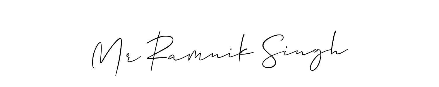 Design your own signature with our free online signature maker. With this signature software, you can create a handwritten (Allison_Script) signature for name Mr Ramnik Singh. Mr Ramnik Singh signature style 2 images and pictures png