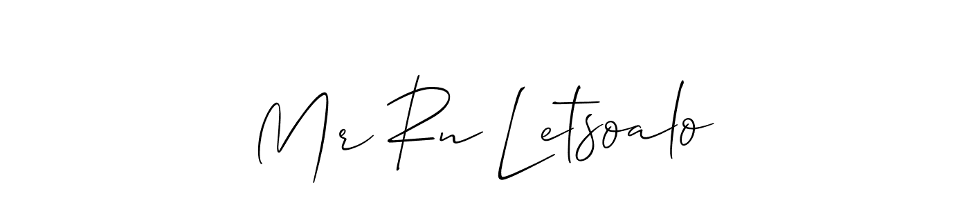 if you are searching for the best signature style for your name Mr Rn Letsoalo. so please give up your signature search. here we have designed multiple signature styles  using Allison_Script. Mr Rn Letsoalo signature style 2 images and pictures png