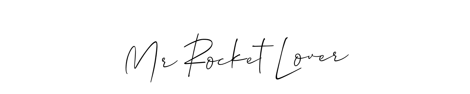 Create a beautiful signature design for name Mr Rocket Lover. With this signature (Allison_Script) fonts, you can make a handwritten signature for free. Mr Rocket Lover signature style 2 images and pictures png