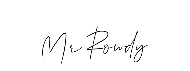 Use a signature maker to create a handwritten signature online. With this signature software, you can design (Allison_Script) your own signature for name Mr Rowdy. Mr Rowdy signature style 2 images and pictures png