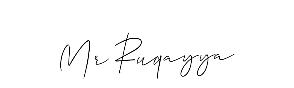 Use a signature maker to create a handwritten signature online. With this signature software, you can design (Allison_Script) your own signature for name Mr Ruqayya. Mr Ruqayya signature style 2 images and pictures png