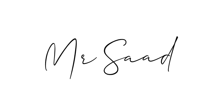 Design your own signature with our free online signature maker. With this signature software, you can create a handwritten (Allison_Script) signature for name Mr Saad. Mr Saad signature style 2 images and pictures png