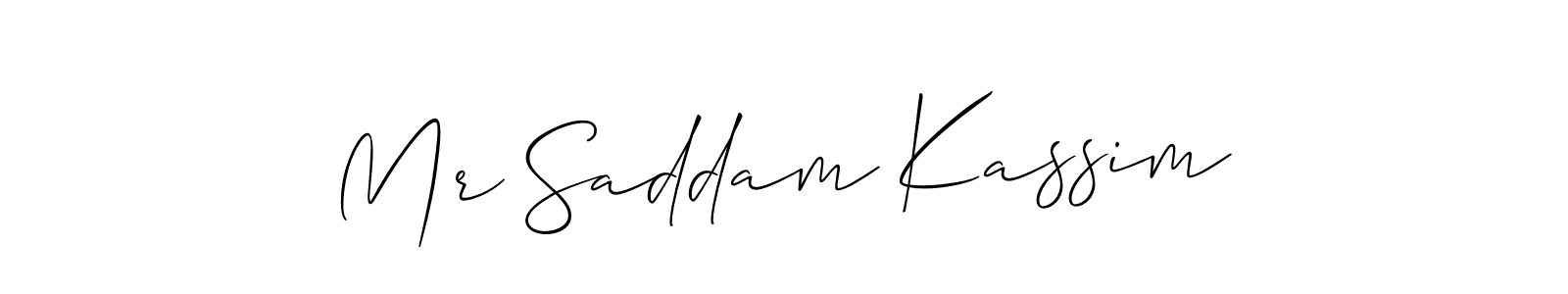 How to Draw Mr Saddam Kassim signature style? Allison_Script is a latest design signature styles for name Mr Saddam Kassim. Mr Saddam Kassim signature style 2 images and pictures png