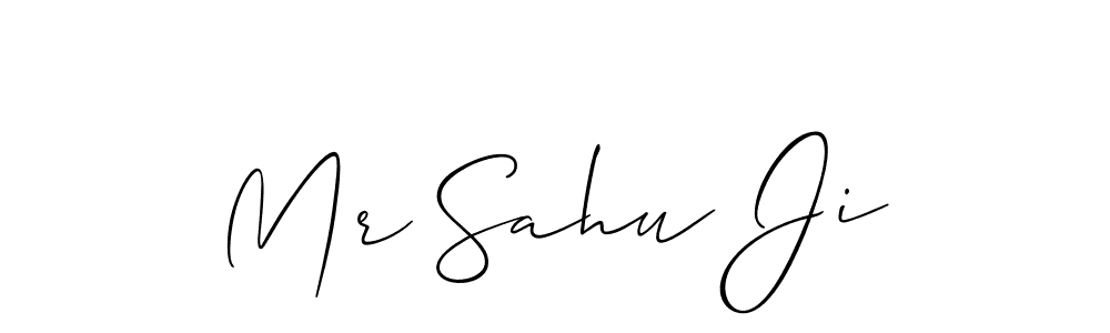 Make a beautiful signature design for name Mr Sahu Ji. With this signature (Allison_Script) style, you can create a handwritten signature for free. Mr Sahu Ji signature style 2 images and pictures png