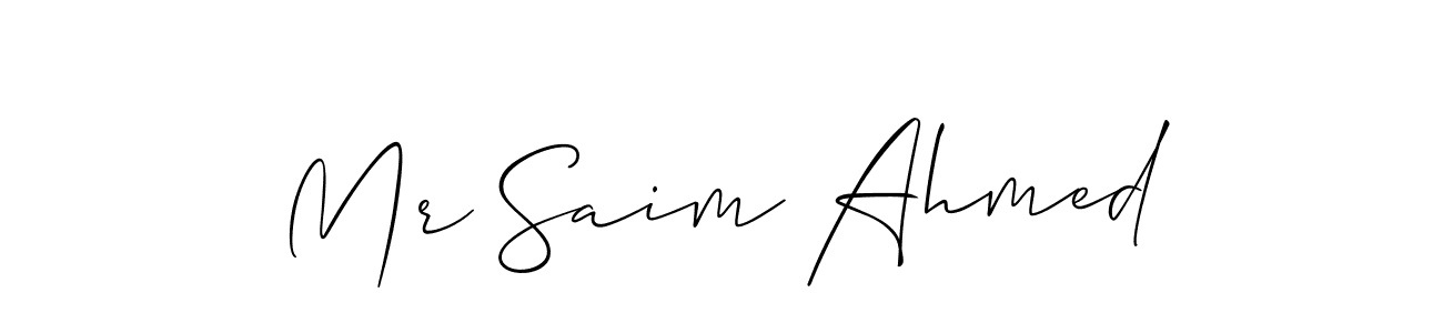 Check out images of Autograph of Mr Saim Ahmed name. Actor Mr Saim Ahmed Signature Style. Allison_Script is a professional sign style online. Mr Saim Ahmed signature style 2 images and pictures png