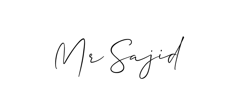 How to Draw Mr Sajid signature style? Allison_Script is a latest design signature styles for name Mr Sajid. Mr Sajid signature style 2 images and pictures png
