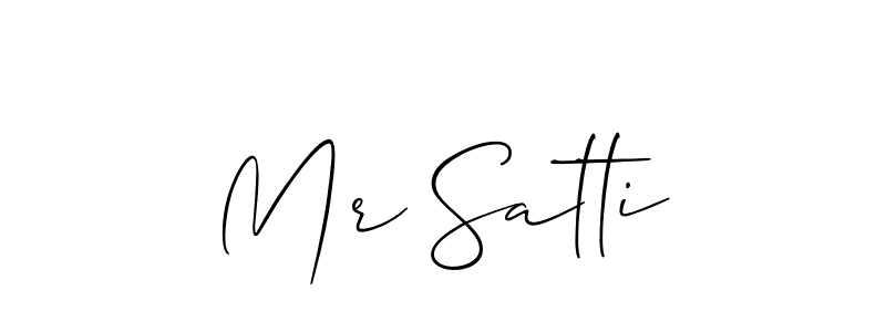 Also we have Mr Satti name is the best signature style. Create professional handwritten signature collection using Allison_Script autograph style. Mr Satti signature style 2 images and pictures png