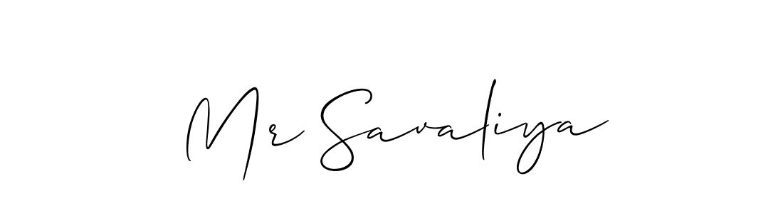 How to make Mr Savaliya name signature. Use Allison_Script style for creating short signs online. This is the latest handwritten sign. Mr Savaliya signature style 2 images and pictures png