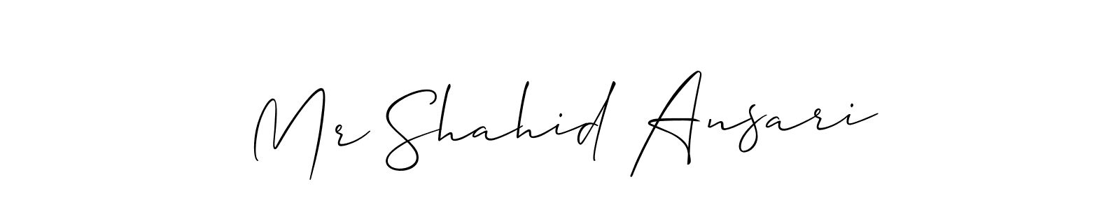 How to make Mr Shahid Ansari name signature. Use Allison_Script style for creating short signs online. This is the latest handwritten sign. Mr Shahid Ansari signature style 2 images and pictures png