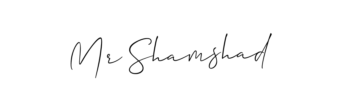 How to make Mr Shamshad name signature. Use Allison_Script style for creating short signs online. This is the latest handwritten sign. Mr Shamshad signature style 2 images and pictures png