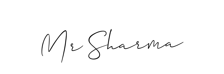 Design your own signature with our free online signature maker. With this signature software, you can create a handwritten (Allison_Script) signature for name Mr Sharma. Mr Sharma signature style 2 images and pictures png