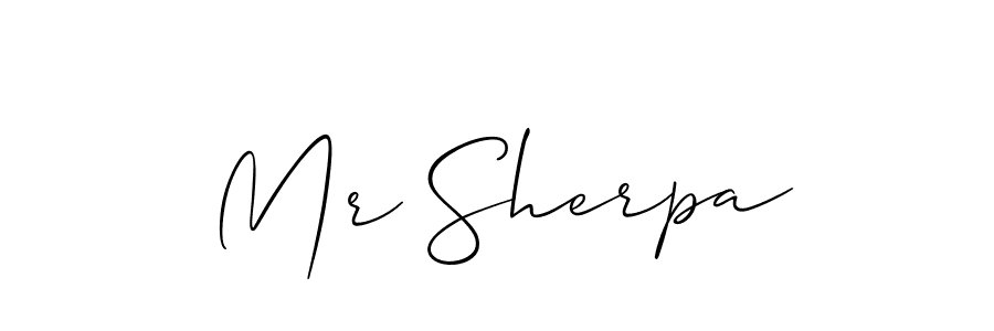 Check out images of Autograph of Mr Sherpa name. Actor Mr Sherpa Signature Style. Allison_Script is a professional sign style online. Mr Sherpa signature style 2 images and pictures png