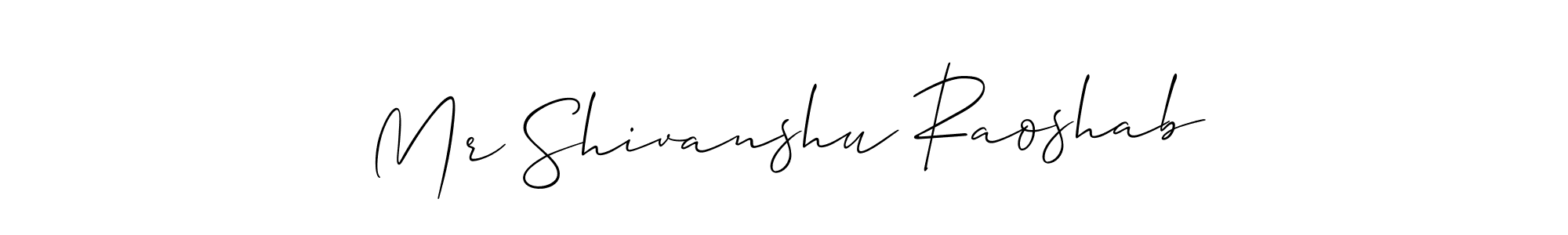 Check out images of Autograph of Mr Shivanshu Raoshab name. Actor Mr Shivanshu Raoshab Signature Style. Allison_Script is a professional sign style online. Mr Shivanshu Raoshab signature style 2 images and pictures png
