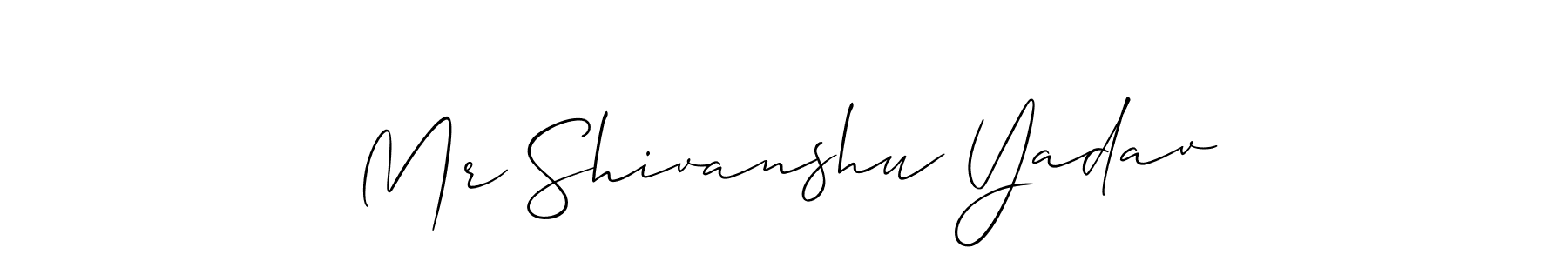if you are searching for the best signature style for your name Mr Shivanshu Yadav. so please give up your signature search. here we have designed multiple signature styles  using Allison_Script. Mr Shivanshu Yadav signature style 2 images and pictures png