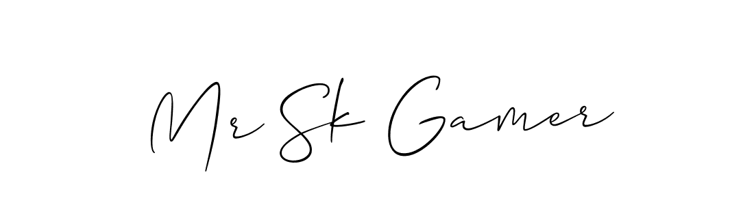 How to Draw Mr Sk Gamer signature style? Allison_Script is a latest design signature styles for name Mr Sk Gamer. Mr Sk Gamer signature style 2 images and pictures png