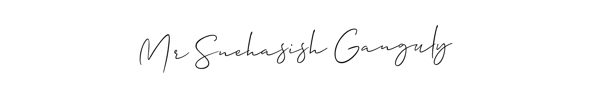 Create a beautiful signature design for name Mr Snehasish Ganguly. With this signature (Allison_Script) fonts, you can make a handwritten signature for free. Mr Snehasish Ganguly signature style 2 images and pictures png