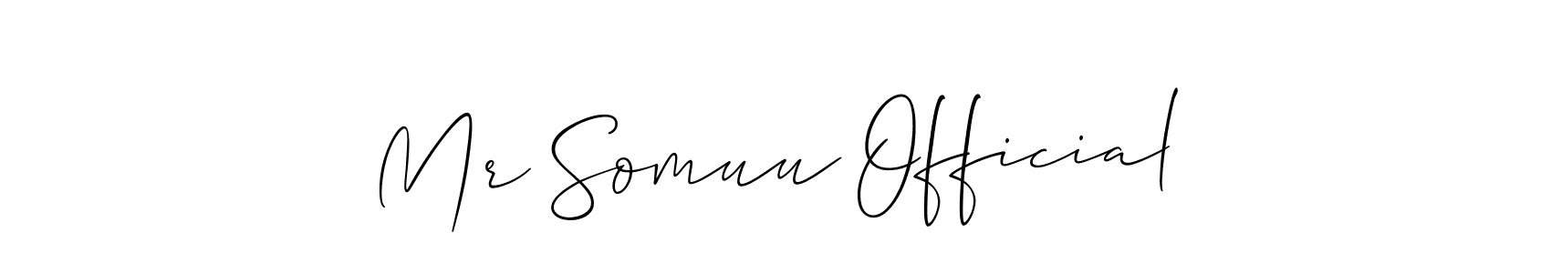 It looks lik you need a new signature style for name Mr Somuu Official. Design unique handwritten (Allison_Script) signature with our free signature maker in just a few clicks. Mr Somuu Official signature style 2 images and pictures png