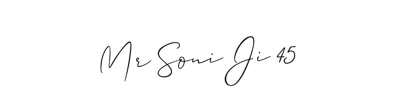 You should practise on your own different ways (Allison_Script) to write your name (Mr Soni Ji 45) in signature. don't let someone else do it for you. Mr Soni Ji 45 signature style 2 images and pictures png