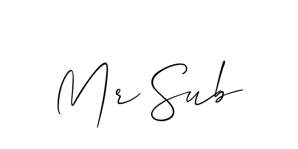 How to make Mr Sub signature? Allison_Script is a professional autograph style. Create handwritten signature for Mr Sub name. Mr Sub signature style 2 images and pictures png