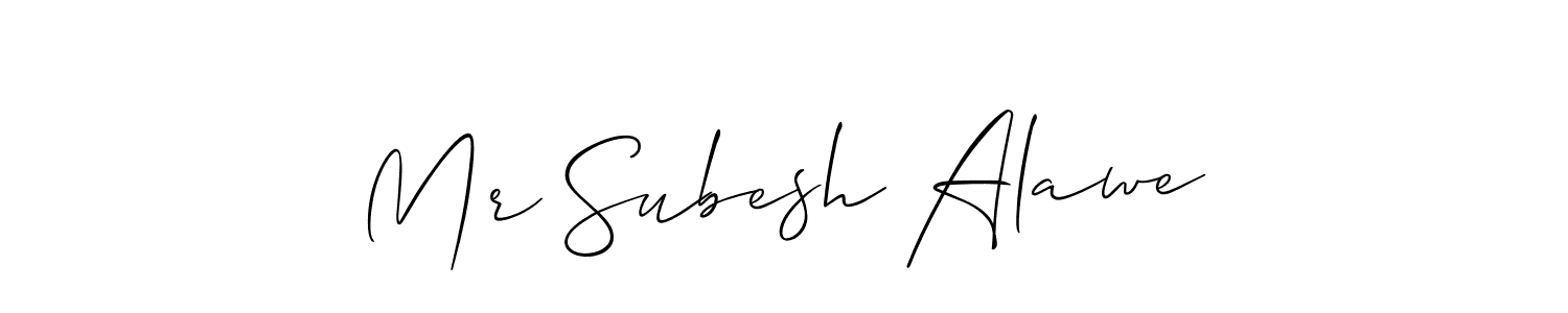 You can use this online signature creator to create a handwritten signature for the name Mr Subesh Alawe. This is the best online autograph maker. Mr Subesh Alawe signature style 2 images and pictures png