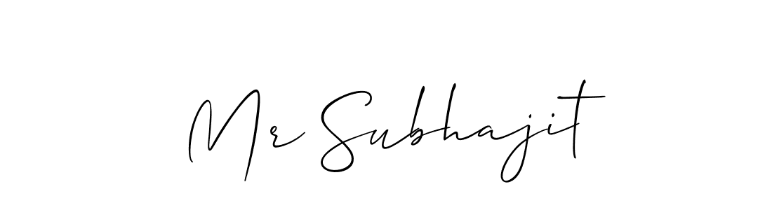 How to make Mr Subhajit name signature. Use Allison_Script style for creating short signs online. This is the latest handwritten sign. Mr Subhajit signature style 2 images and pictures png