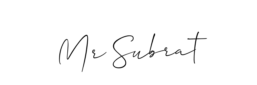Design your own signature with our free online signature maker. With this signature software, you can create a handwritten (Allison_Script) signature for name Mr Subrat. Mr Subrat signature style 2 images and pictures png