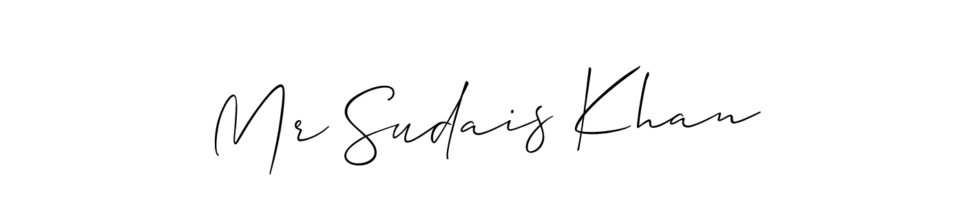 Create a beautiful signature design for name Mr Sudais Khan. With this signature (Allison_Script) fonts, you can make a handwritten signature for free. Mr Sudais Khan signature style 2 images and pictures png