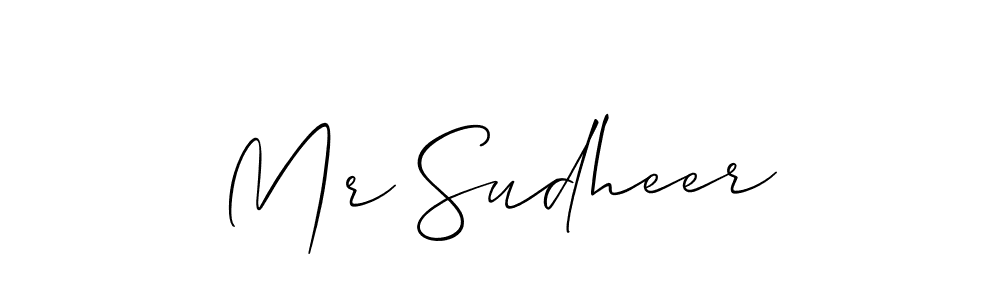 Create a beautiful signature design for name Mr Sudheer. With this signature (Allison_Script) fonts, you can make a handwritten signature for free. Mr Sudheer signature style 2 images and pictures png