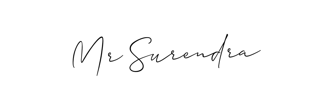 How to make Mr Surendra signature? Allison_Script is a professional autograph style. Create handwritten signature for Mr Surendra name. Mr Surendra signature style 2 images and pictures png