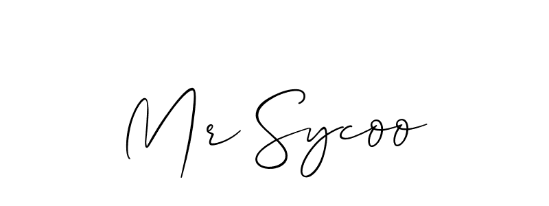 Use a signature maker to create a handwritten signature online. With this signature software, you can design (Allison_Script) your own signature for name Mr Sycoo. Mr Sycoo signature style 2 images and pictures png