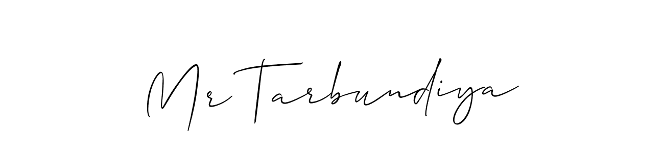 Allison_Script is a professional signature style that is perfect for those who want to add a touch of class to their signature. It is also a great choice for those who want to make their signature more unique. Get Mr Tarbundiya name to fancy signature for free. Mr Tarbundiya signature style 2 images and pictures png