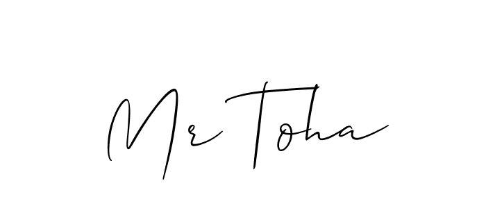 How to make Mr Toha signature? Allison_Script is a professional autograph style. Create handwritten signature for Mr Toha name. Mr Toha signature style 2 images and pictures png