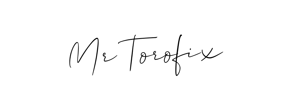 Also You can easily find your signature by using the search form. We will create Mr Torofix name handwritten signature images for you free of cost using Allison_Script sign style. Mr Torofix signature style 2 images and pictures png