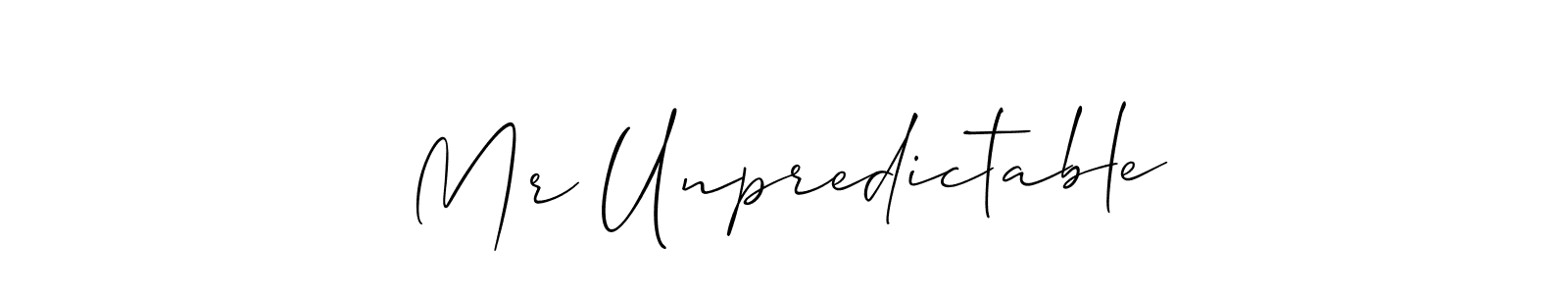 You can use this online signature creator to create a handwritten signature for the name Mr Unpredictable. This is the best online autograph maker. Mr Unpredictable signature style 2 images and pictures png