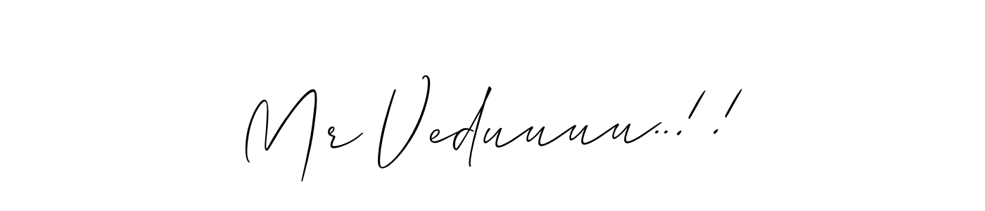 if you are searching for the best signature style for your name Mr Veduuuu..!!. so please give up your signature search. here we have designed multiple signature styles  using Allison_Script. Mr Veduuuu..!! signature style 2 images and pictures png