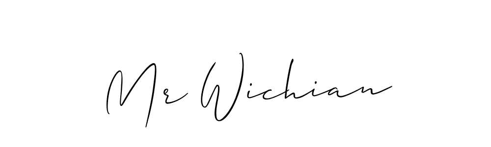 Make a beautiful signature design for name Mr Wichian. With this signature (Allison_Script) style, you can create a handwritten signature for free. Mr Wichian signature style 2 images and pictures png