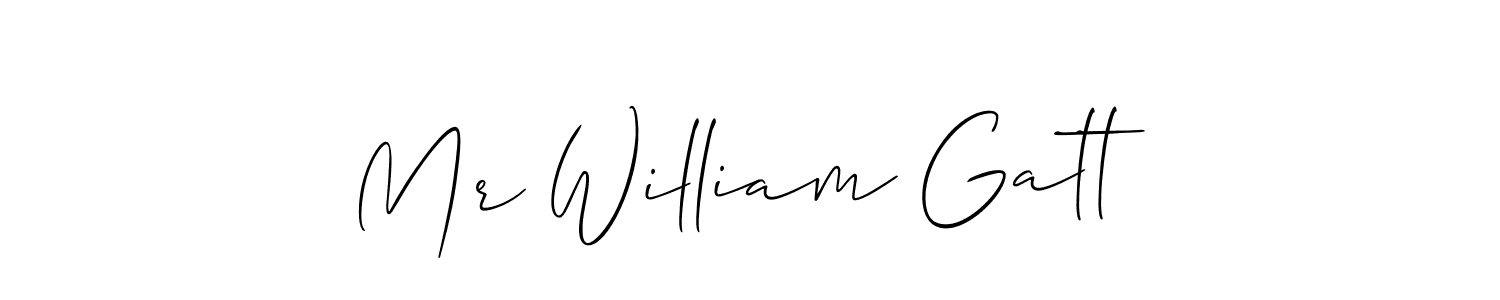 Design your own signature with our free online signature maker. With this signature software, you can create a handwritten (Allison_Script) signature for name Mr William Gatt. Mr William Gatt signature style 2 images and pictures png