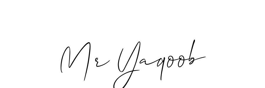 The best way (Allison_Script) to make a short signature is to pick only two or three words in your name. The name Mr Yaqoob include a total of six letters. For converting this name. Mr Yaqoob signature style 2 images and pictures png