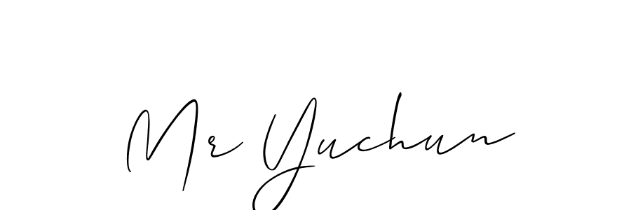 Also You can easily find your signature by using the search form. We will create Mr Yuchun name handwritten signature images for you free of cost using Allison_Script sign style. Mr Yuchun signature style 2 images and pictures png
