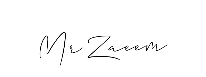 Also we have Mr Zaeem name is the best signature style. Create professional handwritten signature collection using Allison_Script autograph style. Mr Zaeem signature style 2 images and pictures png