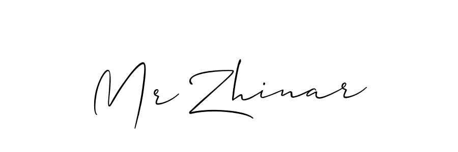 How to make Mr Zhinar name signature. Use Allison_Script style for creating short signs online. This is the latest handwritten sign. Mr Zhinar signature style 2 images and pictures png