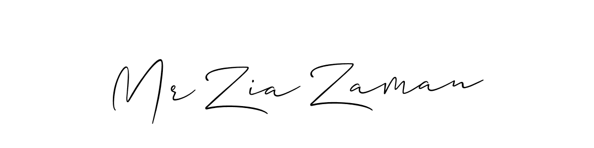 How to make Mr Zia Zaman name signature. Use Allison_Script style for creating short signs online. This is the latest handwritten sign. Mr Zia Zaman signature style 2 images and pictures png