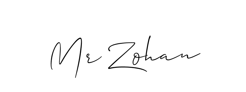 Make a beautiful signature design for name Mr Zohan. With this signature (Allison_Script) style, you can create a handwritten signature for free. Mr Zohan signature style 2 images and pictures png