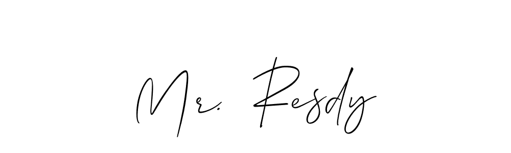 Similarly Allison_Script is the best handwritten signature design. Signature creator online .You can use it as an online autograph creator for name Mr.  Resdy. Mr.  Resdy signature style 2 images and pictures png