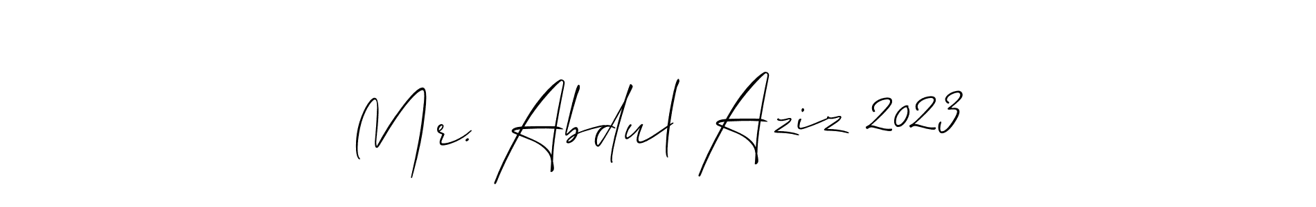 Similarly Allison_Script is the best handwritten signature design. Signature creator online .You can use it as an online autograph creator for name Mr. Abdul Aziz 2023. Mr. Abdul Aziz 2023 signature style 2 images and pictures png