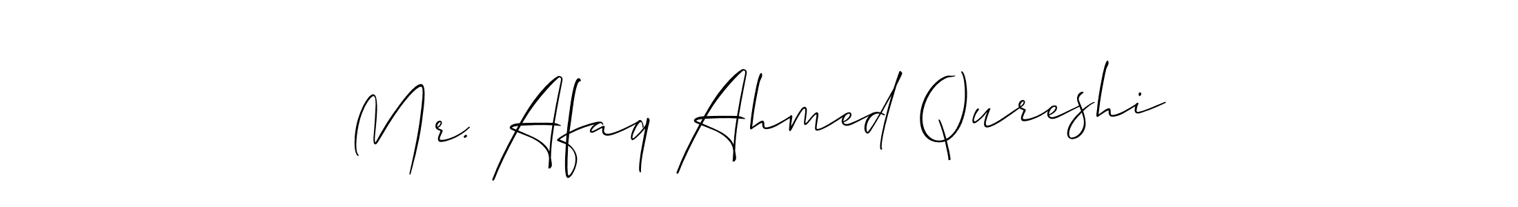 How to make Mr. Afaq Ahmed Qureshi name signature. Use Allison_Script style for creating short signs online. This is the latest handwritten sign. Mr. Afaq Ahmed Qureshi signature style 2 images and pictures png