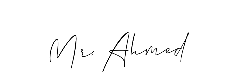Create a beautiful signature design for name Mr. Ahmed. With this signature (Allison_Script) fonts, you can make a handwritten signature for free. Mr. Ahmed signature style 2 images and pictures png