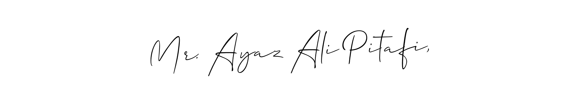 See photos of Mr. Ayaz Ali Pitafi, official signature by Spectra . Check more albums & portfolios. Read reviews & check more about Allison_Script font. Mr. Ayaz Ali Pitafi, signature style 2 images and pictures png